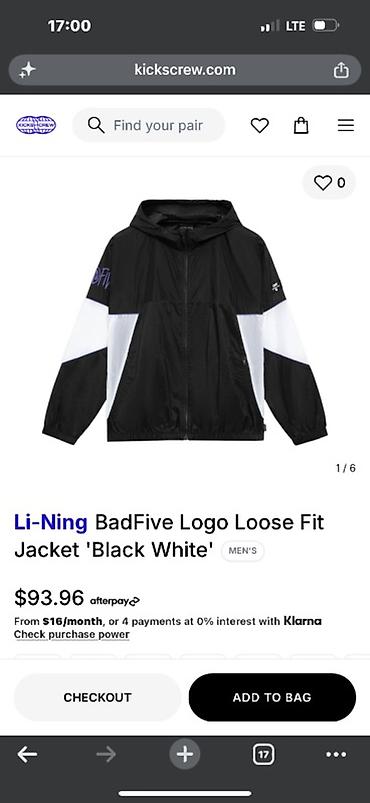 badfive: Ветровка Li-Ning BadFive Logo Loose Fit Jacket “Black White” - Цвет — 3