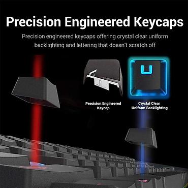 klavyatura komputer: Redragon Deimos K599 RGB Red Switch simsiz mexaniki gaming klaviatura — 4