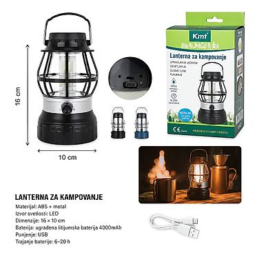 KMT Punjiva kamp lampa 2904293 Prenosiva LED lanterna za kampovanje