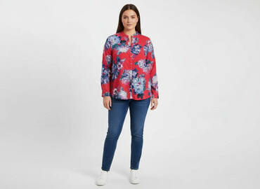 czerwona koszula w kratę damska: George, Women`s shirt, size XL