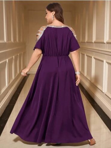 Haljine: 🌟Elegantna duga haljina u boji šljive ✅Haljina dostupna u vise boja — 2