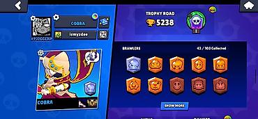 pes 13 oyun: Brawl Stars oyun hesabı – “COBRA” - Kubok sayı: 5238 - Profil nişanı — 3