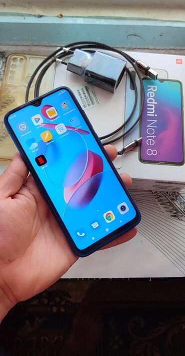 iphone 8 plus цена в бишкеке бу: Redmi, Redmi Note 8, Колдонулган, 64 ГБ, түсү - Көк, 2 SIM