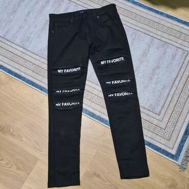 široke pantalone: Trousers L (EU 40), color - Black