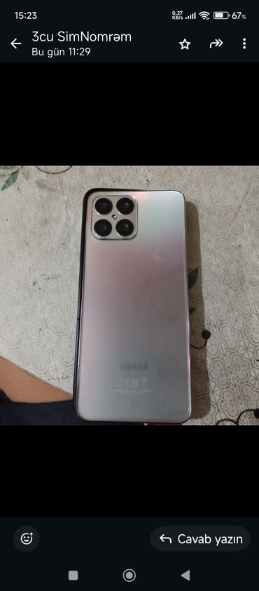 gence telfon: Honor X8, 128 GB, İki sim kartlı