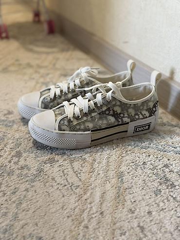 кеды dior: Кеды Dior B23 Low Top - Модель: низкие кеды B23 - Цвет: белый/серый с — 1