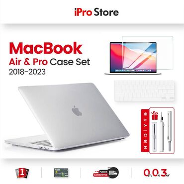 Noutbuklar üçün örtük və çantalar: ❗️ MacBook Air & Pro ❗️2018-2023 Modellər üçün Dəst Set❗️ Yüksək