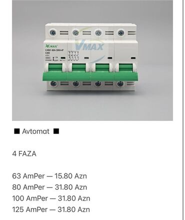прямострочка автомат: 3 faza, Elektrik avtomat