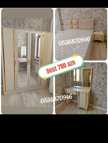 Yataq otağı dəstləri: İkinəfərlik çarpayı, Dolab, 2 tumba, Termo, Azərbaycan, Yeni — 10