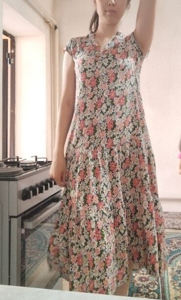 штапель таджикские платья: Повседневное платье, Лето, 3XL (EU 46), 4XL (EU 48)