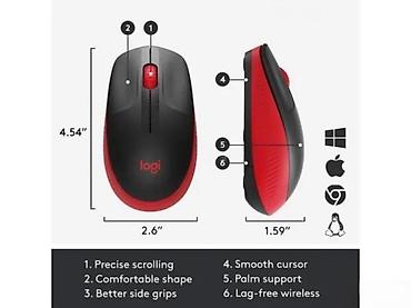 Kompjuterski miševi: Bežični miš Logitech (crno-crveni) - Ergonomski oblik za udobno na lalafo.rs — 3 Kompjuterski miševi: Bežični miš Logitech (crno-crveni) - Ergonomski oblik za udobno — 3