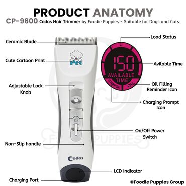 Heyvanları qırxmaq üçün avadanlıq: Codos CP-9600 – heyvanlar üçün professional tük/kürk kəsən maşın — 12