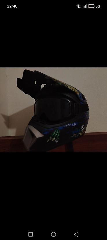 kask motor: Motokross tipli tam üzlü kaska + qoruyucu eynək dəsti - Növ — 3