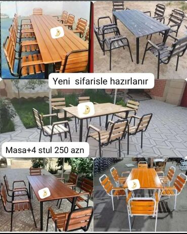 Masa və oturacaq dəstləri: Yeni, 4 stul
