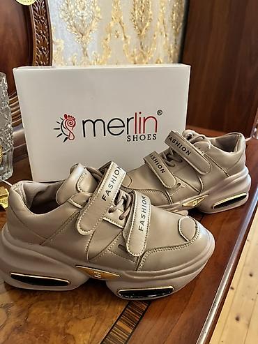 casio gence: Merlin Shoes qadın krossovkaları - Rəng: bej - Üst material: yumşaq — 2
