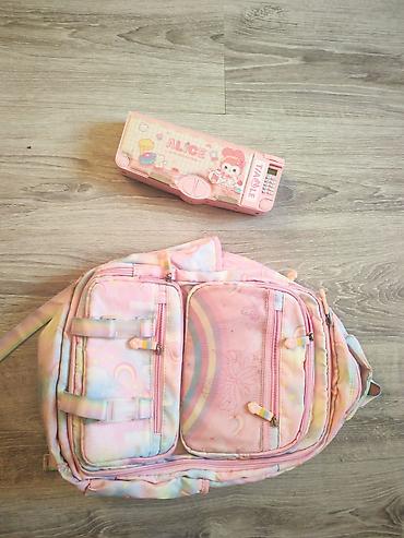 məktəb çanta: Uşaq üçün rəngarəng məktəb çantası + “ALICE Cute Collection” qələmqabı — 1