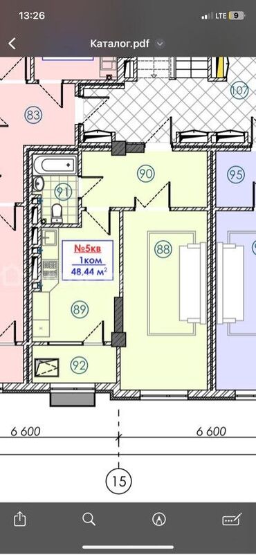 сниму 1 комнатную квартиру на долгий срок: 1 комната, 48 м², Элитка, 9 этаж, ПСО (под самоотделку)