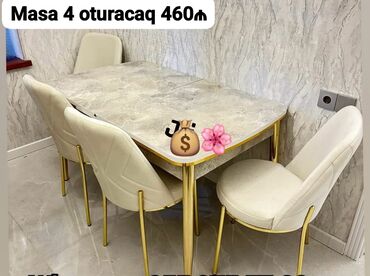 Divan və masa dəstləri: Yeni, 4 stul