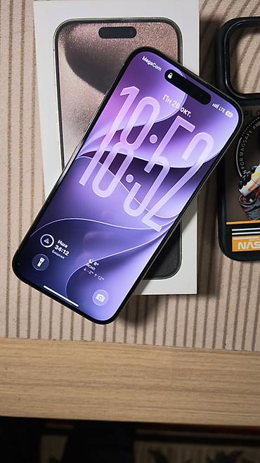 redmi note 50: IPhone 15 Pro, Б/у, 256 ГБ, Natural Titanium, Коробка, 79 % — 5