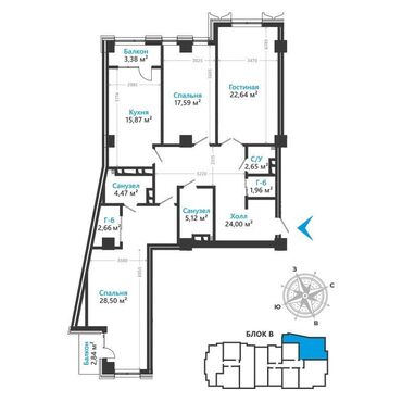 Долгосрочная аренда квартир: 3 комнаты, 132 м², Элитка, 4 этаж