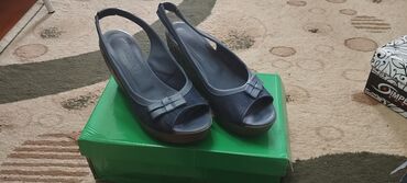 женские туфли с открытым носком: Туфли 37, цвет - Синий