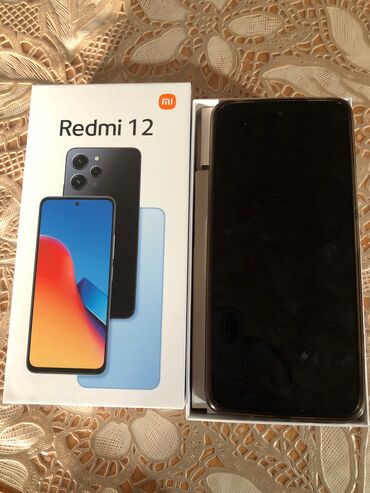 redmi 9 а: Redmi, Redmi 12, Колдонулган, 256 ГБ, түсү - Кара, 2 SIM