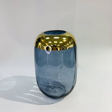 большая ваза: Ваза Стекло с золотой горловиной - 20см, 24см, 27см HOMELAND KG