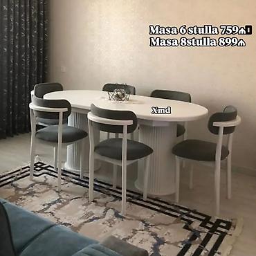bayraq dirəyi: Oval formalı yemək masası dəsti - Variantlar: 6 stullu və 8 stullu - — 3