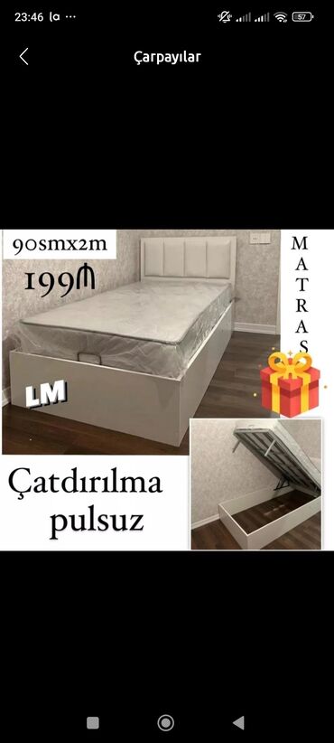 Çarpayılar: Yeni, Təknəfərlik çarpayı, Bazalı, Matras ilə, Siyirməsiz, Azərbaycan