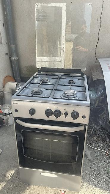 Техника для кухни: Газовая печь, Beko, Б/у, Напольная, цвет - Серебристый, Полная оплата — 1