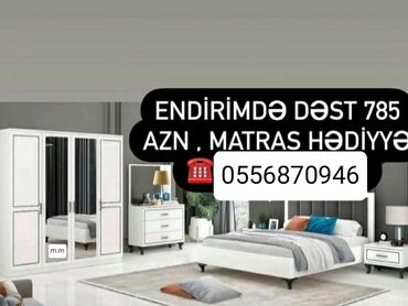 Yataq otağı dəstləri: İkinəfərlik çarpayı, Dolab, Termo, 2 tumba, Azərbaycan, Yeni — 4