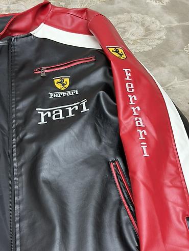 rich team: Мужская кожаная куртка в гоночном стиле Ferrari. XXL экокожа Есть — 3