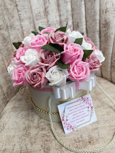 Toy aksesuarları: Gul buketleri sabun gullerden hazirlanir.Bir omur boyu solmayan,xarab — 4