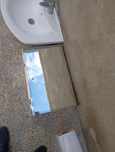 hamam xoncasi: Banyo dəsti – lavabo, kran, güzgülü asma şkaf və ayaq sifonu örtüyü - — 2
