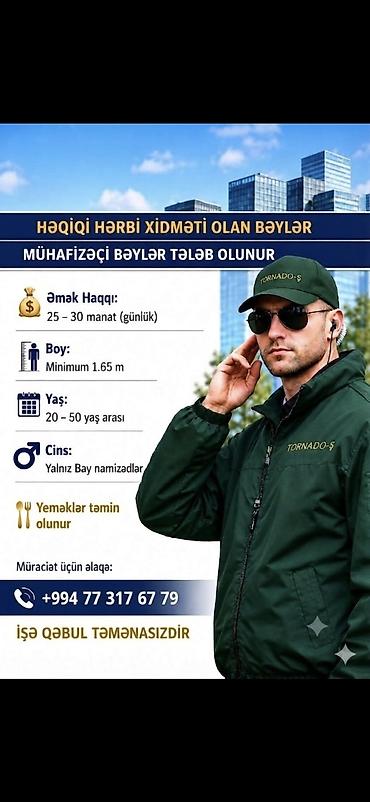 gecə simeni vakansiya: Mühafizəçi vakansiyası – Həqiqi hərbi xidməti olan bəylər - Əmək — 1