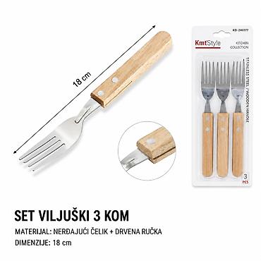 Viljuške: KMT Dvostruki drveni viljuškar sa ekserima 2407177 Opis: - Set — 1