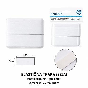 KMT Zatezač tereta bela 5201386 Elastična traka za šivenje i