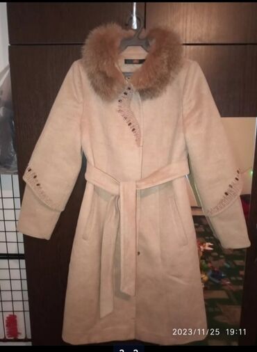турецкие пальто женские: Пальто, Зима, С поясом, XL (EU 42), 2XL (EU 44)