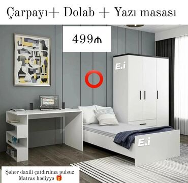 yumru transformer çarpayı: *Çarpayı + 3 qapılı Dolab + Yazı masası 499Azn💥* ✔️Rəng seçimi var ✔️