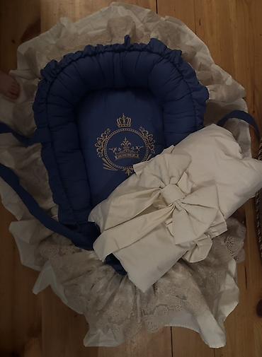 tül pərdələr: Körpə üçün zərif beşik yuvası və dəst - Rəng: tünd mavi (royal) – — 1