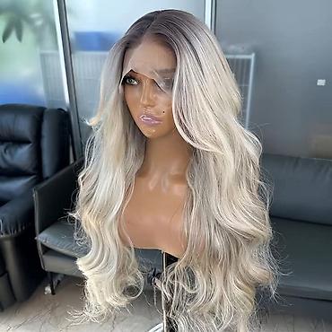 Perike i klipse: Ženska duga talasasta Lace Front vlasulja / perika — 3