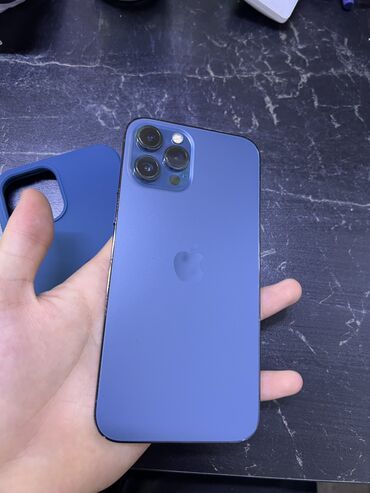 сублимационный принтер: IPhone 12 Pro Max, Колдонулган, 128 ГБ, Pacific Blue, Каптама, 100 %