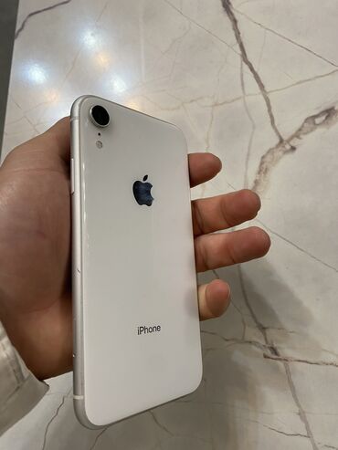 телефон iphone xr: IPhone Xr, Колдонулган, 64 ГБ, Ак, Каптама, Кабель, Заряддоочу түзүлүш, 77 %