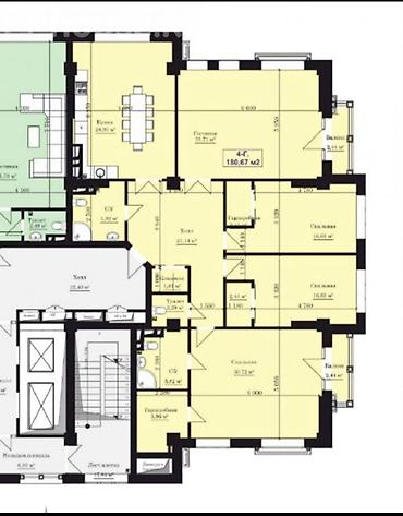 1600: 4 комнаты, 184 м², Ала-Арча ТРЦ Элитка, 10 этаж, ПСО (под самоотделку) — 7