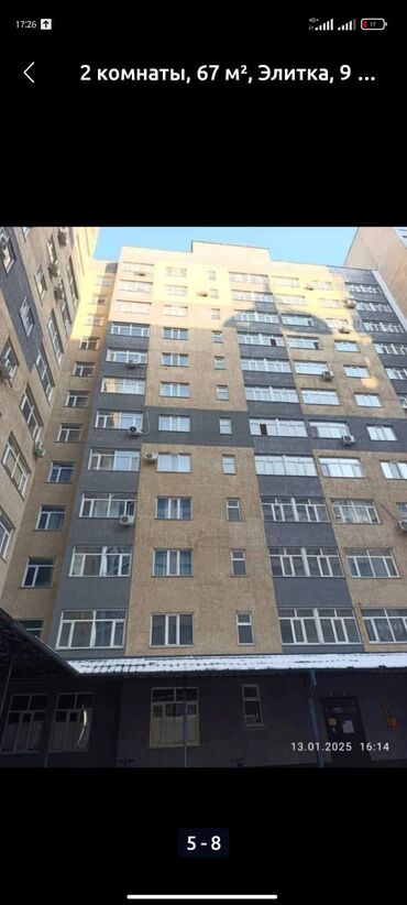 квартира раздолный: 2 комнаты, 67 м², Элитка, 9 этаж, Косметический ремонт