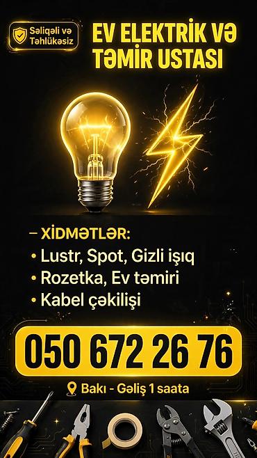 elektri: Ev elektrik və təmir ustası xidmətləri təqdim olunur. Məişət və daxili — 1