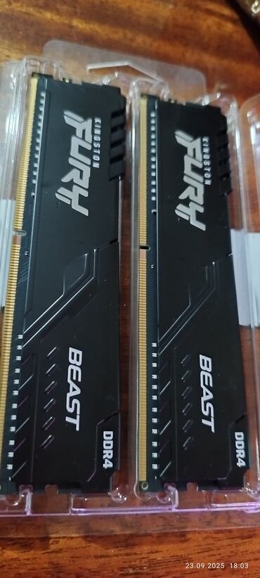 Оперативная память (RAM): Оперативная память, Б/у, Kingston, 16 ГБ, DDR4, 3200 МГц, Для ПК