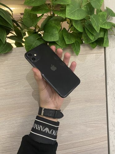 Apple iPhone: IPhone 11, 64 GB, Qara, Zəmanət, Simsiz şarj, Face ID