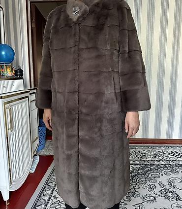 акк млбб: Шуба из норки, цвет графит/тауп (пепельно-коричневый). Длина – миди — 1
