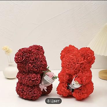 Цветы и букеты: Плюшевый медвежонок из роз — декоративная композиция в виде медведя — 3